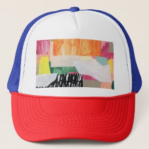 Collage Art, modern bunt abstrakt. Truckerkappe