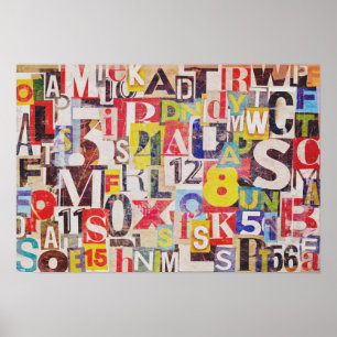 Collage Art Poster oder Decoupage Paper