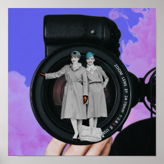 Collage Art Print "Friendly Skies" Poster