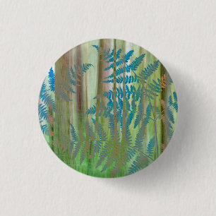 Collage aus Adlerfarnen und Wald   Seabeck, WA Button