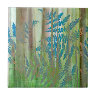 Collage aus Adlerfarnen und Wald   Seabeck, WA Fliese