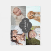 Collage aus dem Foto "personalisierte Familienname Fleecedecke (Vorderseite)