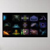 Collage aus digitalgrünem Fraktal Poster (Vorne)