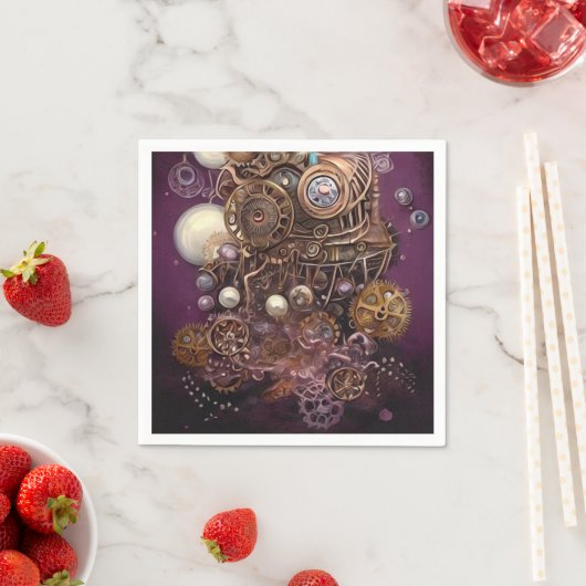 Collage aus gestrichenen Steampunk-Elementen 6 Serviette (Beispiel)