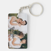 Collage aus personalisiertem Foto und Text Schlüsselanhänger (Rückseite)