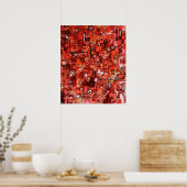 Collage aus roten Brettspielstücken Poster (Küche)