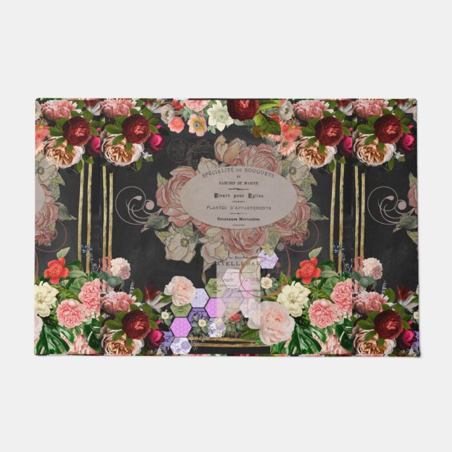 Collage aus Shabby Chic, französisch chic, ländlic Fußmatte (Vorderseite)