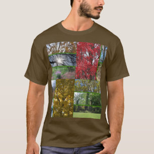 Collage aus Wäldern und Bäumen auf Brown TeeShirt T-Shirt