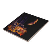 Collage aus Wildtieren mit Fuchs, Igel und Bernste Fliese (Seite)