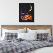 Collage aus Wildtieren mit Fuchs, Igel und Bernste Leinwanddruck (Insitu (Schlafzimmer))