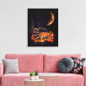 Collage aus Wildtieren mit Fuchs, Igel und Bernste Leinwanddruck (Insitu (Wohnzimmer))