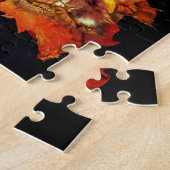 Collage aus Wildtieren mit Fuchs, Igel und Bernste Puzzle (Seite)