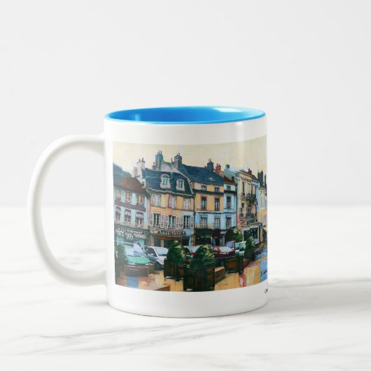Collage: "Beaune, Frankreich" Zweifarbige Tasse (Links)