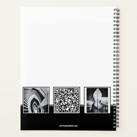 Collage Black & White Small Business Planner Planer (Rückseite)