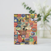 Collage bon Reise Postkarte (Stehend Vorderseite)