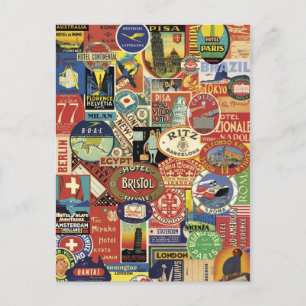 Collage bon Reise Postkarte