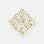 Collage botanischer Vintager Illustrationen Serviette (Ecke)