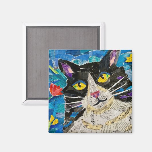 Collage Cat Magnet (Vorderseite/Rückseite)