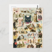 Collage Chats Postkarte (Vorne/Hinten)