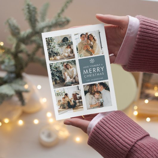 Collage Christmas Foto | Frohe Weihnachten | Blau