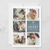 Collage Christmas Foto | Frohe Weihnachten | Blau (Vorderseite)