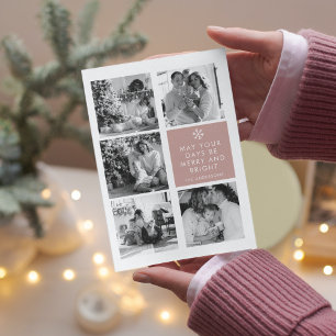 Collage Christmas Foto Frohe Weihnachten Rosa