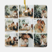Collage Christmas Foto | Happy Holiday Keramikornament (Vorderseite)