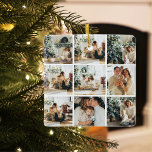 Collage Christmas Foto | Happy Holiday Keramikornament<br><div class="desc">Collage Christmas Foto | Happy Holiday</div>