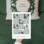 Collage Christmas Foto | Pastel Green Joyful<br><div class="desc">Collage Christmas Foto | Pastel Green Joyful</div>