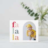 Collage Christmas Four Photos | Colorful Falalala Postkarte (Stehend Vorderseite)