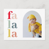 Collage Christmas Four Photos | Colorful Falalala Postkarte (Vorderseite)