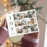 Collage Christmas Nine Fotos | Happy Joy Holiday Postkarte<br><div class="desc">Collage Christmas Nine Fotos | Happy Joy Holiday</div>