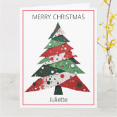 Collage Christmas Tree Karte (Gelbe Blume)