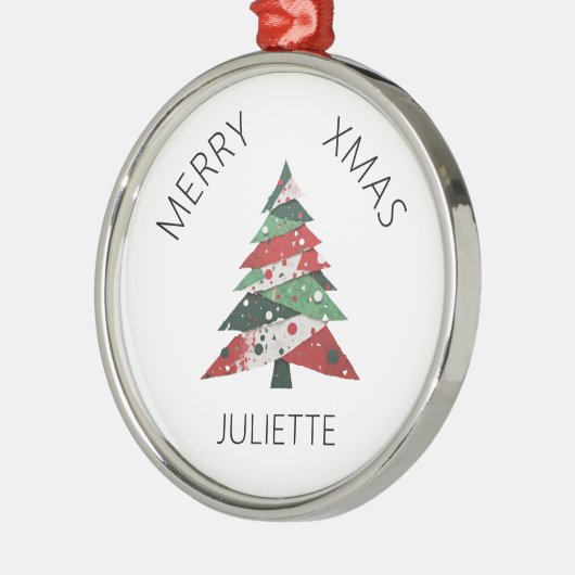 Collage Christmas Tree Ornament Aus Metall (Links)