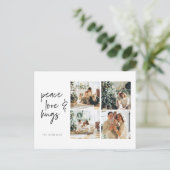 Collage Christmas Vier Fotos | Liebe des Friedens Postkarte (Stehend Vorderseite)