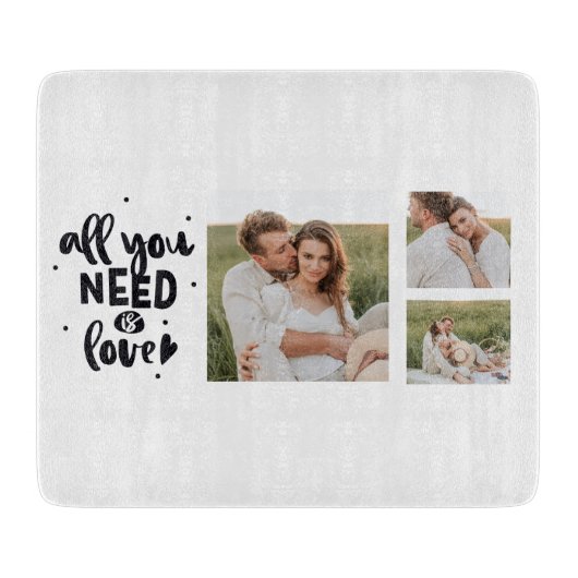Collage Couple Foto & Alles, was Sie brauchen, ist Schneidebrett (Vorderseite)