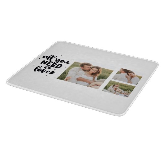 Collage Couple Foto & Alles, was Sie brauchen, ist Schneidebrett (Ecke)
