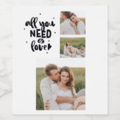 Collage Couple Foto & Alles, was Sie brauchen, ist Weinetikett (Einzelnes Label)