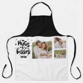 Collage Couple Foto & Hugs and Kisses Phrase Liebe Schürze (Vorderseite)