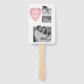 Collage Couple Foto & Hugs and Kisses PInk Herz Fächer (Rückseite)