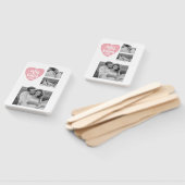 Collage Couple Foto & Hugs and Kisses PInk Herz Fächer (Non-assembled)