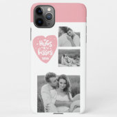 Collage Couple Foto & Hugs and Kisses PInk Herz iPhone Hülle (Rückseite)