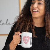 Collage Couple Foto & Hugs and Kisses PInk Herz Kaffeetasse