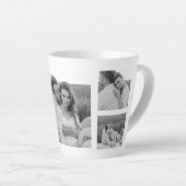 Collage Couple Foto & Hugs and Kisses PInk Herz Milchtasse (Rechte Ecke)