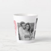 Collage Couple Foto & Hugs and Kisses PInk Herz Milchtasse (Vorderseite)