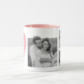 Collage Couple Foto & Hugs and Kisses PInk Herz Tasse (Zentrum)