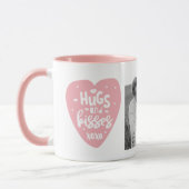 Collage Couple Foto & Hugs and Kisses PInk Herz Tasse (Links)