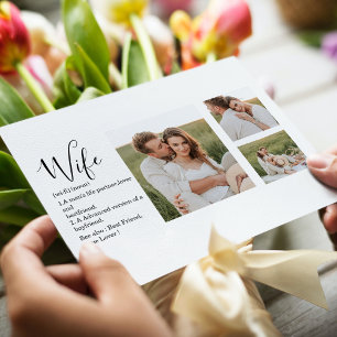 Collage Couple Foto & Lovely Romantic Ehefrau Gift Feiertagspostkarte