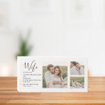 Collage Couple Foto & Lovely Romantic Ehefrau Gift Holzkisten Schild<br><div class="desc">Collage Couple Foto & Lovely Romantic Ehefrau Gift</div>