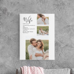 Collage Couple Foto & Lovely Romantic Ehefrau Gift Leinwanddruck<br><div class="desc">Collage Couple Foto & Lovely Romantic Ehefrau Gift</div>